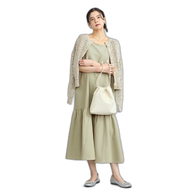 日本直邮coen 丝绸荷叶边吊带连衣裙法式内搭可爱服饰