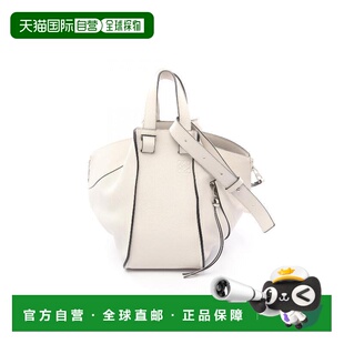 日本直邮中古Loewe罗意威女包B级9新hammock吊床包牛皮斜挎包白色