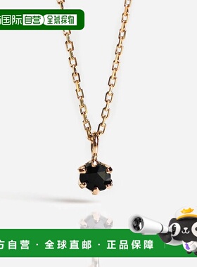 1h可退 日本直邮cui-cui 黑色钻石0.05ct 单颗钻石项链 K10YG 781