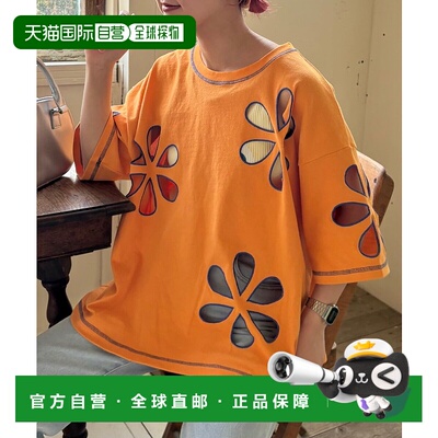 1h可退 日本直邮CIAOPANIC TYPY 女士花卉刺绣大版型T恤 TYZ10515