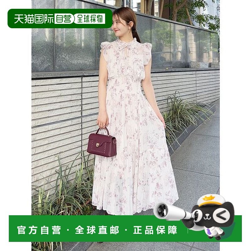 日本直邮SNIDEL 印花百褶抽褶连衣裙 SN1728EW045680 [连衣裙]