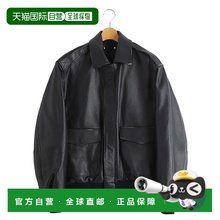 1h可退 日本直邮ssstein男装牛皮革风格复古飞行夹克 宽松版型半
