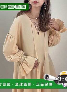 日本直邮JUNOAH 前后2way系带连衣裙 JU5602EW05436