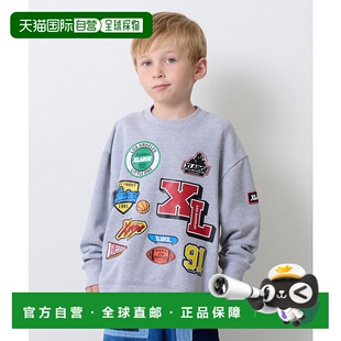 1h可退 日本直邮XLARGE KIDS 儿童 宽松纯棉 半袖卫衣 胸前徽章印