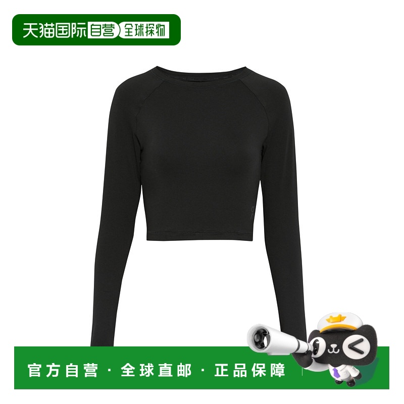 日潮跑腿ON昂跑 女士 Studio Long-T 短款T恤 Black S 1wf1243