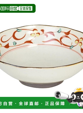 【日本直邮】红彩绘蔓藤花纹小碗 46160瓷器陶器