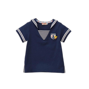 日本直邮日潮 MIKIHOUSE T恤衫短袖条纹 舒适柔软