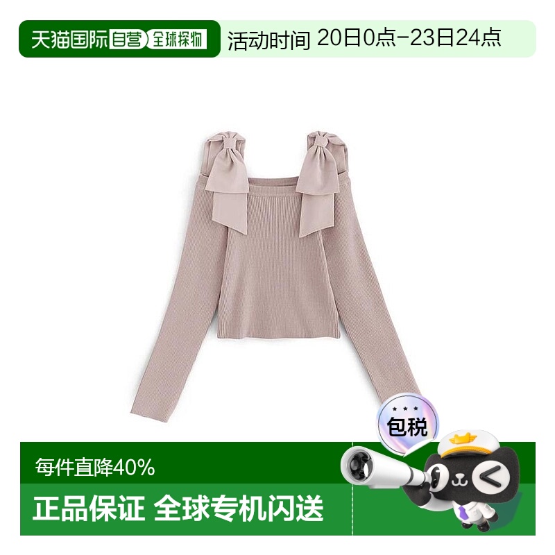 日本直邮日潮 GRL 露肩蝴蝶结带针织上衣 mb1546通勤时尚肩带