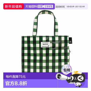 日本直邮ROOTOTE 小尺寸格子图案方形托特包副包 SN.Square.Lamin