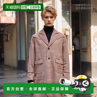 1h可退 日本直邮AXES-X 男士西部风人字纹呢大衣 VE442X02AX羊毛