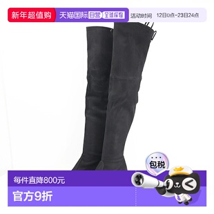 STUART WEITZMAN 女士及膝靴子TIELAND BLACK SUEDE