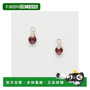 日本直邮日潮 agete 阿卡朵K10石榴石耳环吊坠红色 均码