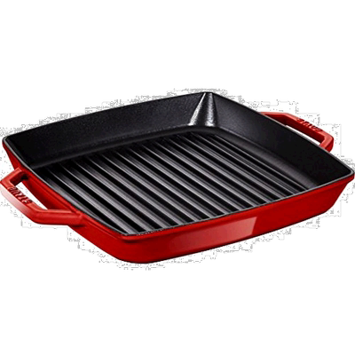 【日本直邮】Staub珐琅 烤盘方锅28cm IH/红色 Pan 40511-685铸铁