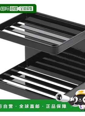 【日本直邮】Yamazaki山崎磁性2层肥皂架 黑色W12XD8.5XH10cm tow