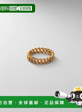 1h可退 日本直邮COCOSHNIK 女士 925银镀18K金 弯曲链条造型尾戒