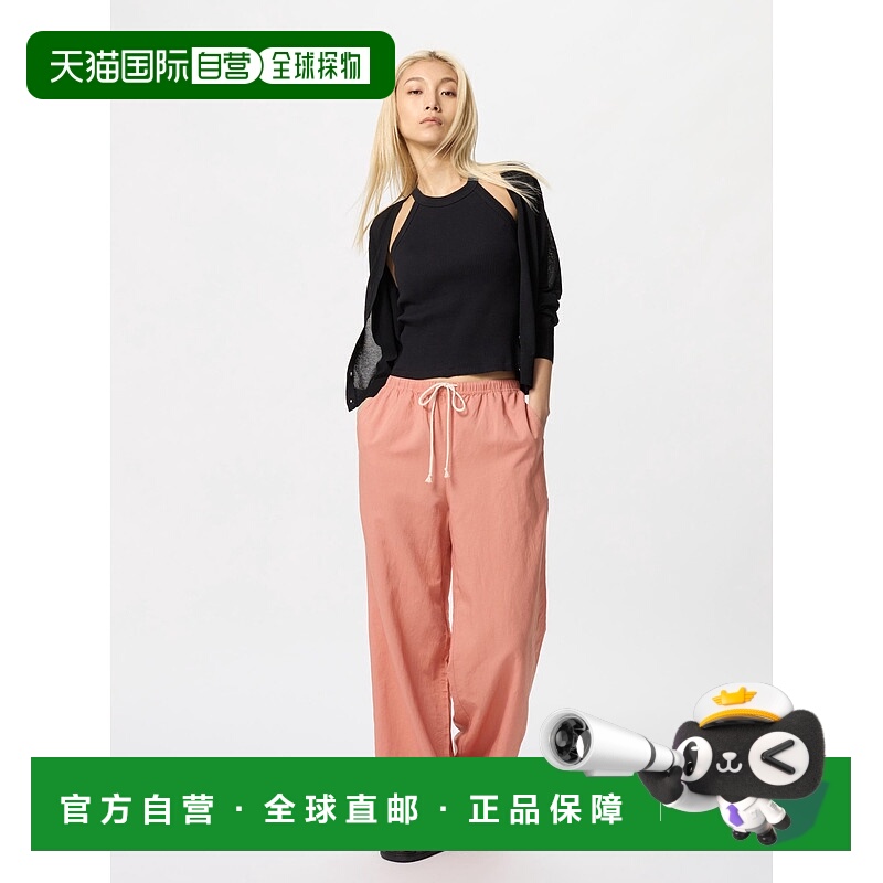 日潮跑腿UNIQLO优衣库女裤麻混纺松紧长裤休闲裤加长款473792
