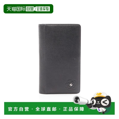 日本直邮中古Chanel香奈儿女B级9新camellia茶花牛皮长钱包黑色