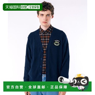 1h可退 日本直邮LACOSTE 色调菱格纹 V领棉质针织开衫新款羊毛衫