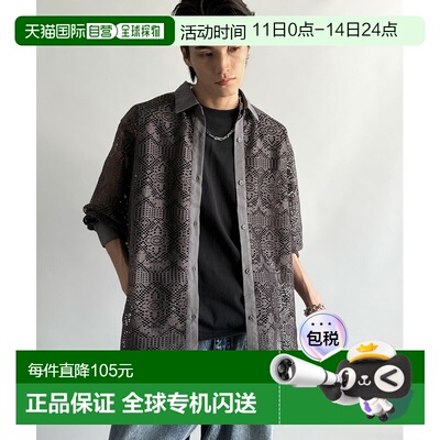 1h可退 日本直邮Classical Elf 男士立领蕾丝透视宽松衬衫 cm1020