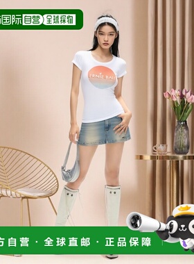 【日本直邮】Ernie Ball女士百搭短袖白色小型简约舒适通勤日常