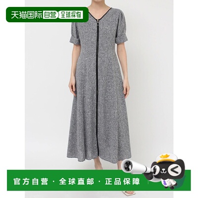 1h可退 日本直邮LAGUNAMOON 女士前拉链V领修身伞摆连衣裙 032530