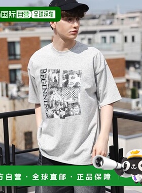 1h可退 日本直邮PAGEBOYLIM 男女同款黑白照片刺绣T恤 493008纯棉