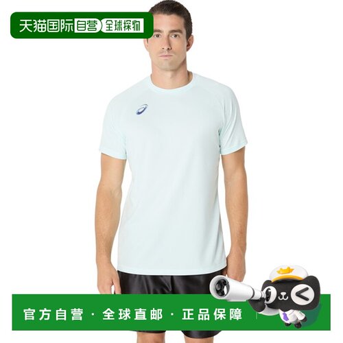 日本直邮ASICS 男士大Logo高领短袖训练衫 - 排球 篮球 手球服 (2