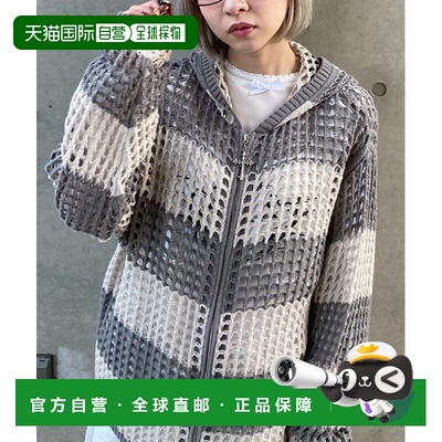 日本直邮Candy Stripper 男女同款 宽松版型针织连帽衫 半透明网