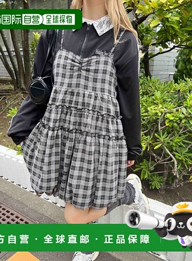 1h可退 日本直邮WC 女装 宽松 卡通印花吊带迷你裙 WC25AU09L0009