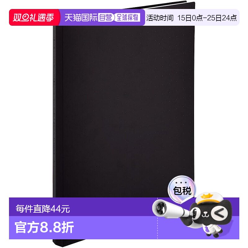 【日本直邮】LIHIT LAB 文件透明簿 可互换 A4 30 孔 15 口袋 黑
