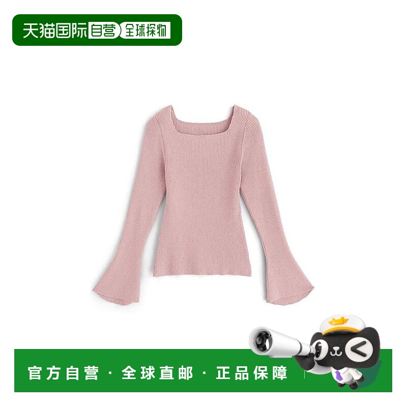 日本直邮日潮 GRL 秋冬韩系氛围感穿搭 方领喇叭袖针织衫 k9153c