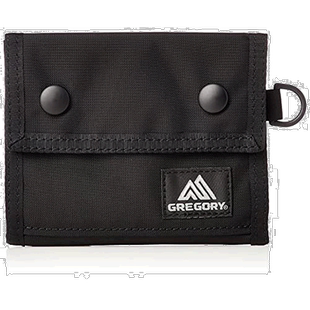 【日本直邮】Gregory格里高利 户外用三折轻便钱包 黑色零钱包