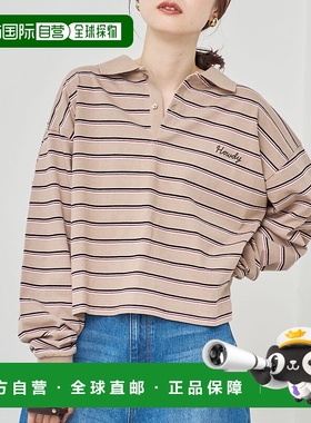 1h可退 日本直邮COEN 女装 心形刺绣 罗纹短袖T恤 半袖设计 76206