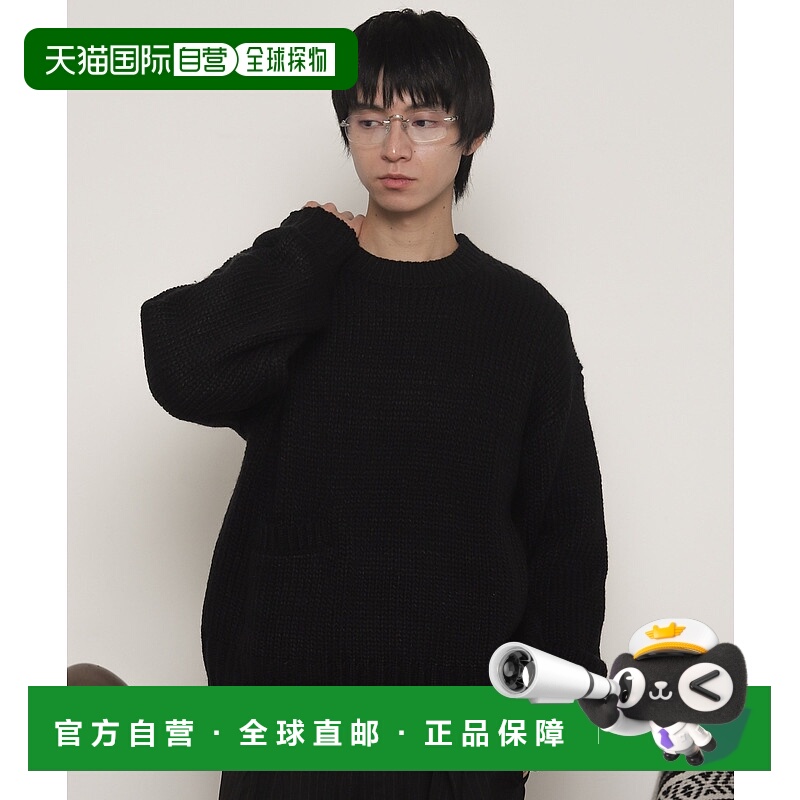 1h可退 日本直邮LUCY 男女同款 宽松短款粗针针织套头毛衣 右下口