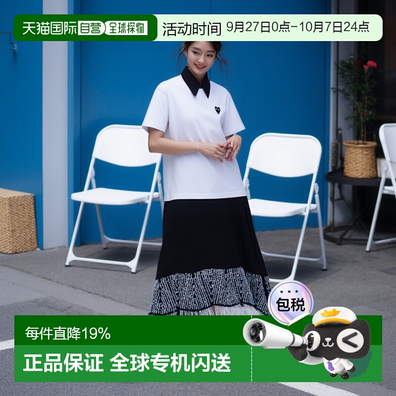 日本直邮Comme des Garcons川久保玲经典经典小黑心短袖T恤 半袖