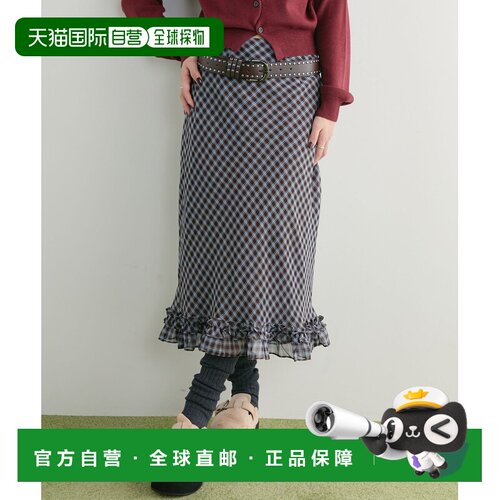 日本直邮archives 女装 格纹荷叶边中长裙 266179129001