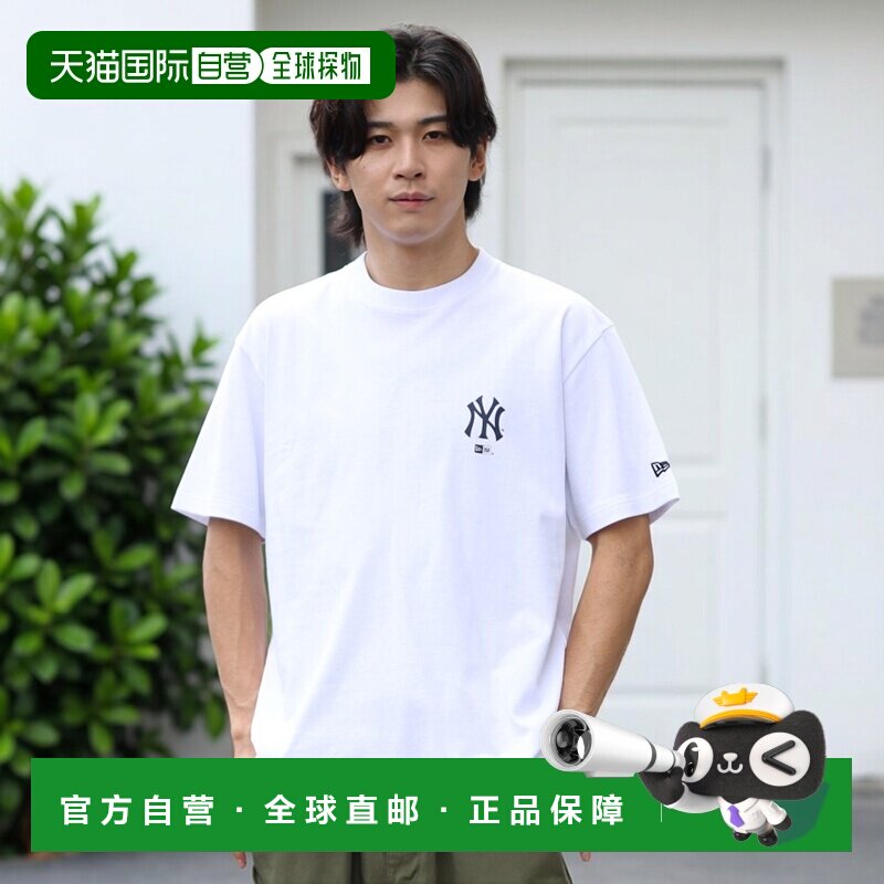 日本直邮NEW ERA 男女同款纽约扬基队印花短袖T恤 14410091/14410