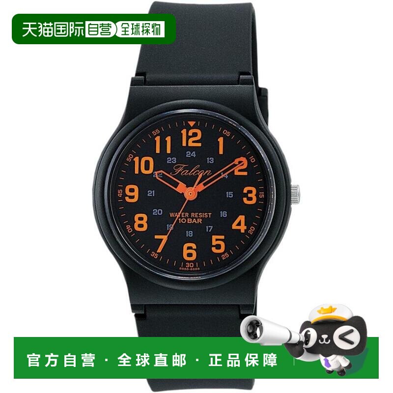 日本直邮Q&Q 手表 VP46-858 黑色 橙色 日常使用西铁城