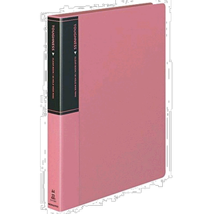 【日本直邮】KOKUYO国誉文件夹A430孔23页资料册透明活页资料册粉