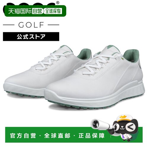 日本直邮ECCO 高尔夫鞋 ECCO-TEX 防水 白色 舒适轻量 本革 父亲