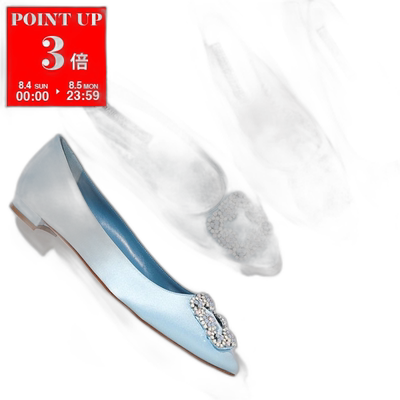 日本直邮 MANOLO BLAHNIK 高跟鞋 HANGISIFLAT OPAL SATIN 010 Ha