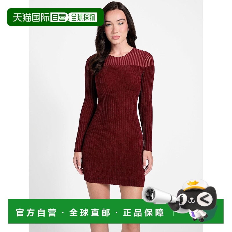 日本直邮Guess Rowena Rib长袖连衣裙