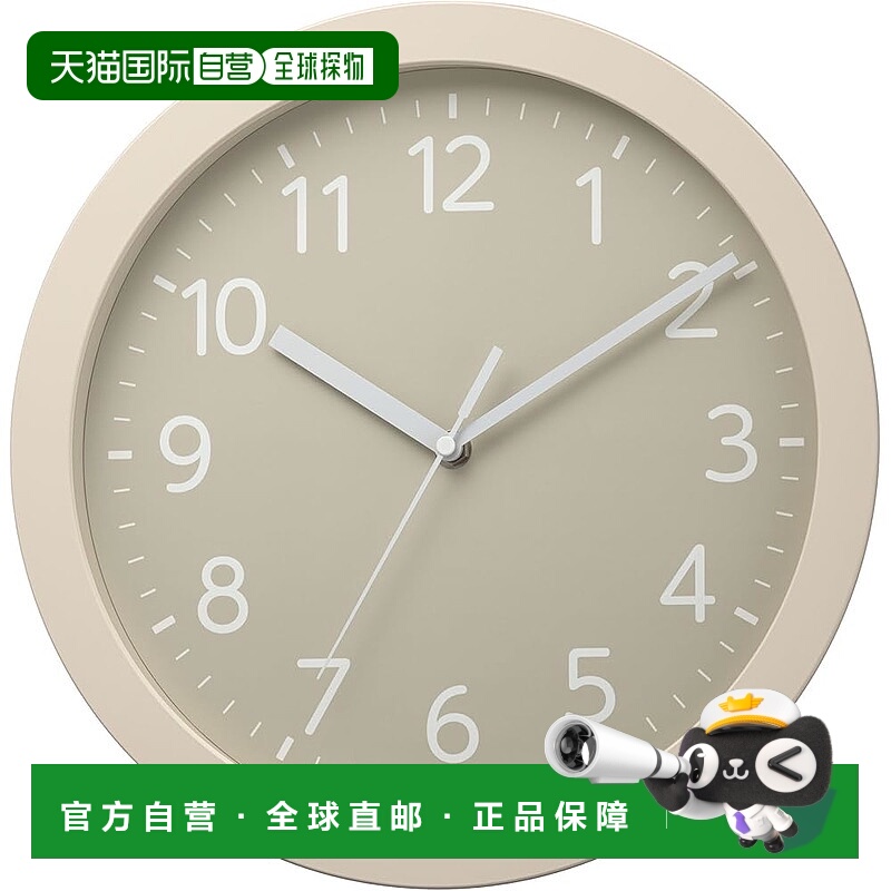 【日本直邮】Rhythm丽声 壁挂钟 米色Φ32x5cm 8MGA43ND38石英