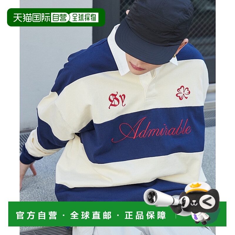 1h可退 日本直邮WEGO 男女同款宽松印花条纹长袖T恤 WE25SP02M000