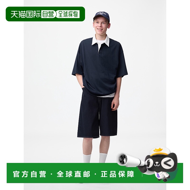 日潮跑腿GU极优 牛仔短裤 69 NAVY Unisex XS 355980新款
