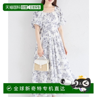 日本直邮tocco 女装 1h可退 closet 后背大蝴蝶 方领泡泡袖 连衣裙
