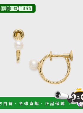 1h可退 日本直邮NOJESS 女士金色淡水珍珠耳夹 30244113014