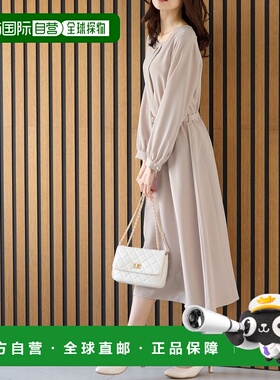 1h可退 日本直邮Honeys 女士 简约亮片扣连衣裙 全涤乔其纱显瘦收