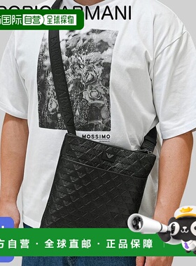 日本直邮Emporio Armani 男士鹰标单肩包/斜挎包黑色2025AWEM0016