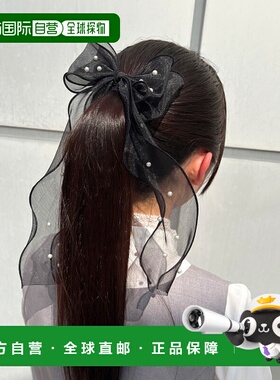 1h可退 日本直邮F i.n.t 女士珍珠装饰长款蝴蝶结发夹 53QB17a003